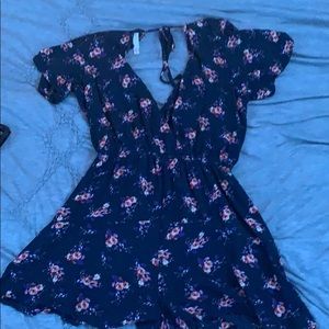 Navy jumper with flowers
